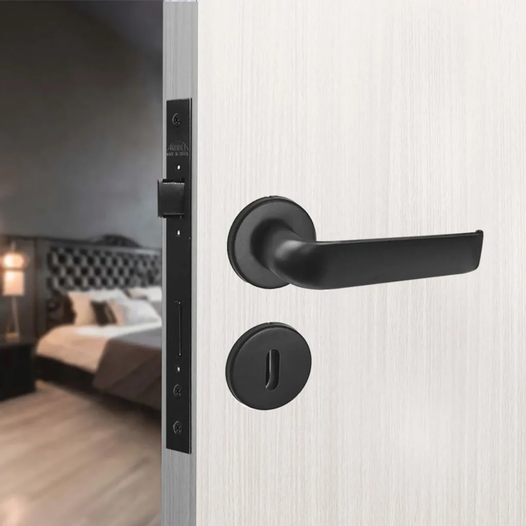 Fechadura Arouca Victoria 55mm acabamento ZEP escovado preto