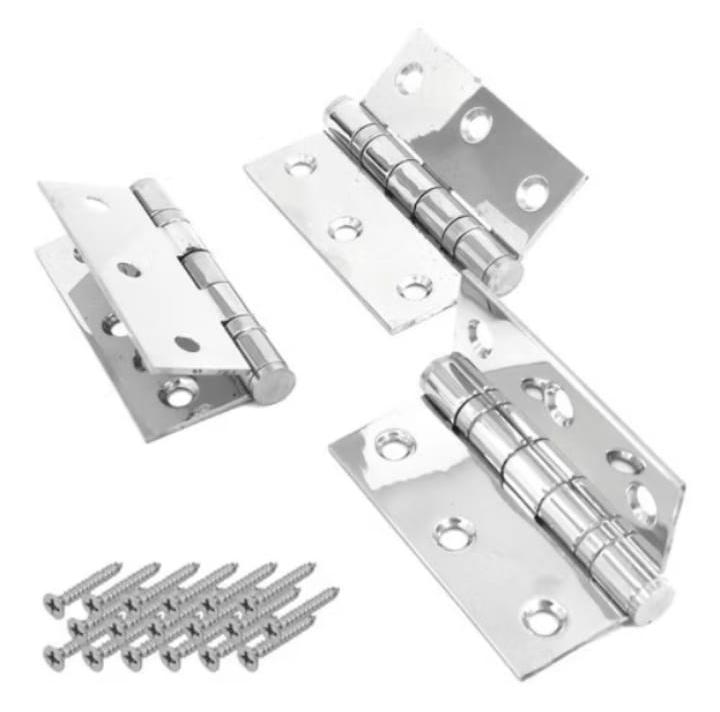 DOBRADIÇA EM FERRO CROMADO 3,5x3" JL (Embalagem com 3 unidades)